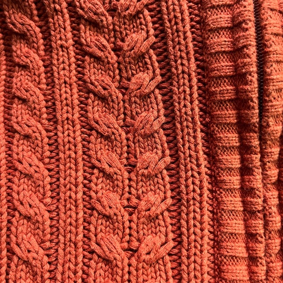 Burnt Orange Cable Knit Sweater - Picture 9 of 10